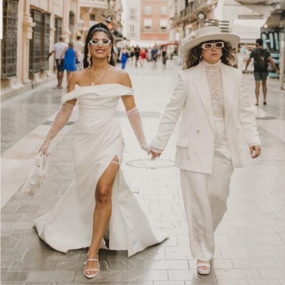 HOUSE OF CB 'Delphine' Ivory Draped Corset Bridal Gown Size S Small NWOT - Picture 9 of 16